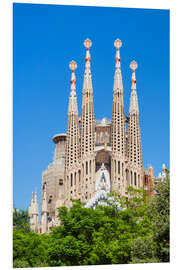 Foam board print La Sagrada Familia church in Barcelona