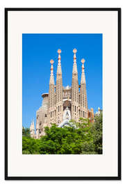 Gerahmter Kunstdruck La Sagrada Familia Kirche in Barcelona
