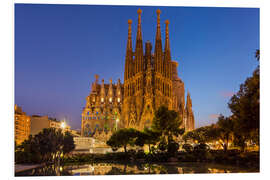 Foam board print After over the La Sagrada Familia church in Barcelona