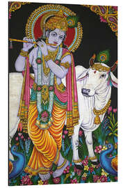 Magnettafel Musizierender Krishna im Mariamman Hindutempel