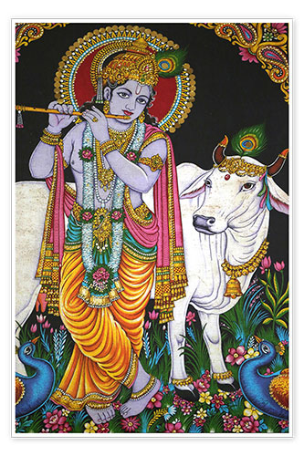 Poster Krishna dans le temple hindou de Mariamman