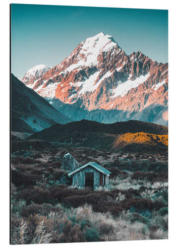 Alubild Hütte am Mount Cook in Neuseeland