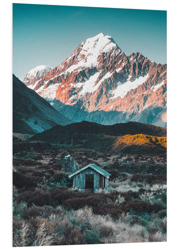 Foam board print Hut at Mount Cook, New Zealand