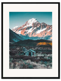 Framed art print Hut at Mount Cook, New Zealand