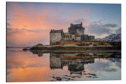 Alubild Morgendämmerung am Eilean Donan Castle