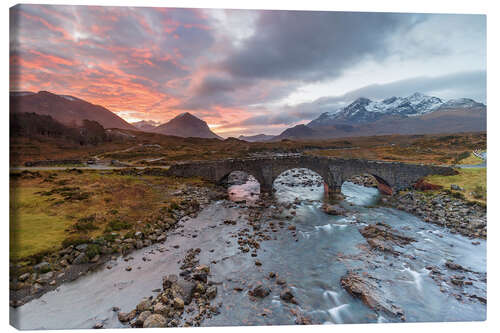 Tableau sur toile Sgurr nan Gillean dans les montagnes Cuillin, Écosse
