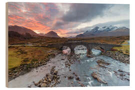 Quadro de madeira Sgurr nan Gillean in the Cuillin mountains