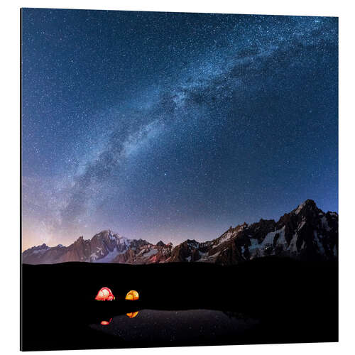 Cuadro de aluminio Starlight over Mont Blanc, Mont De La Saxe y Grand Jorasses