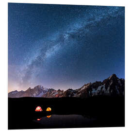 Foam board print Starlight over Mont Blanc, Mont De La Saxe and Grand Jorasses