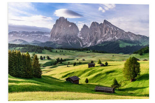 Foam board print Alpe di Siusi South Tyrol