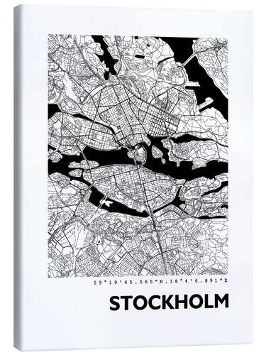 Leinwandbild Stadtplan von Stockholm Vi