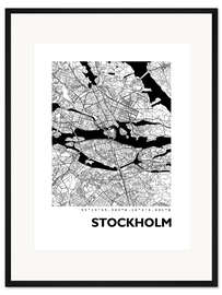 Gerahmter Kunstdruck Stadtplan von Stockholm Vi