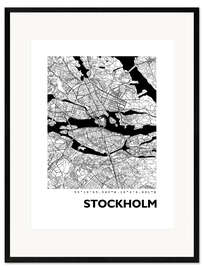 Gerahmter Kunstdruck Stadtplan von Stockholm Vi
