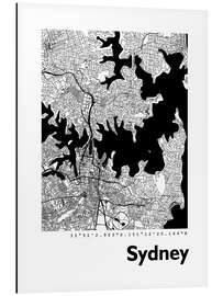 Stampa su alluminio Mappa della città di Sydney