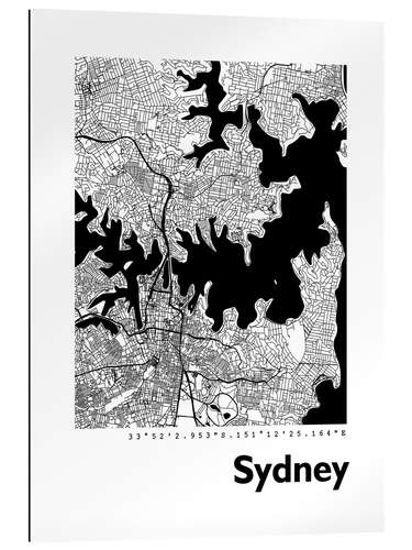 Galleritryck City map of Sydney