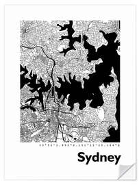 Wall sticker City map of Sydney