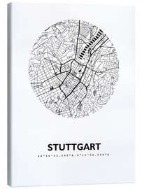 Stampa su tela Mappa della città di Stoccarda