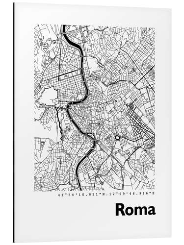 Tableau en aluminium Carte de Rome