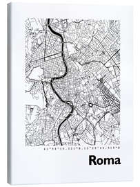 Tableau sur toile Carte de Rome - 44spaces