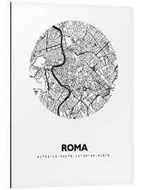 Tableau en aluminium Carte de Rome