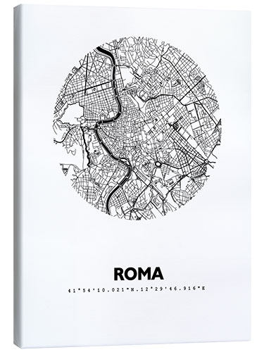 Lerretsbilde City map of Rome, circle