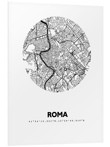 Cuadro de PVC Mapa de Roma, círculo