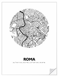 Wall sticker City map of Rome, circle