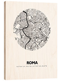 Trätavla City map of Rome, circle