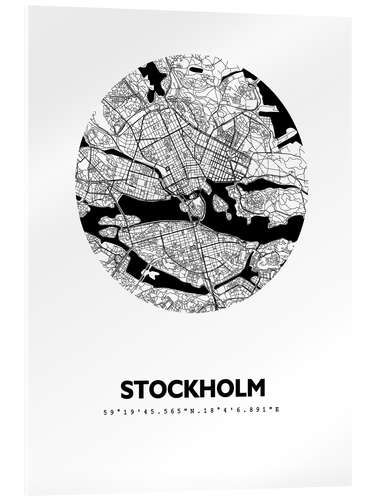 Acrylglasbild Stadtplan von Stockholm V