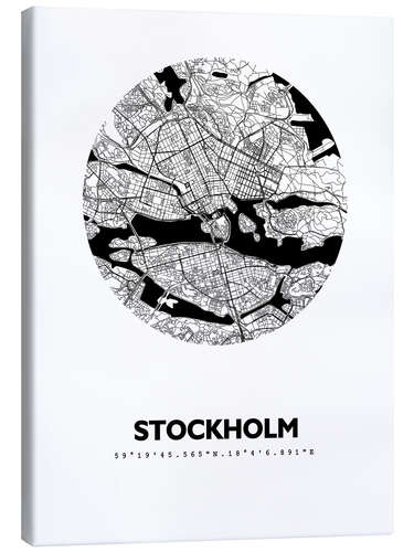 Canvas print City map of Stockholm V