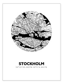 Póster  Mapa de la ciudad de Estocolmo V - 44spaces