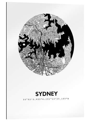 Gallery print City map of Sydney, circle