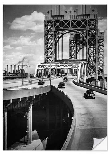 Självhäftande poster Historic New York - Triborough Bridge, Manhattan