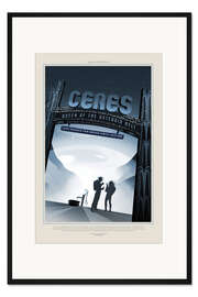 Gerahmter Kunstdruck Retro Space Travel - Ceres