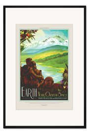 Gerahmter Kunstdruck Retro Space Travel - Earth