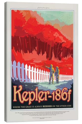 Leinwandbild Retro Space Travel - Kepler186f