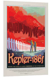 Foam board print Retro Space Travel - Kepler186f