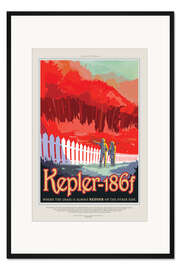 Gerahmter Kunstdruck Retro Space Travel - Kepler186f