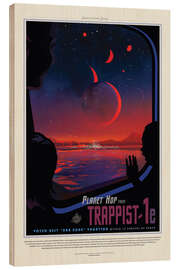 Print på træ  Retro Space Travel - TRAPPIST-1e - NASA