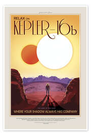 Veggbilde  Retro Space Travel - Kepler-16b - NASA