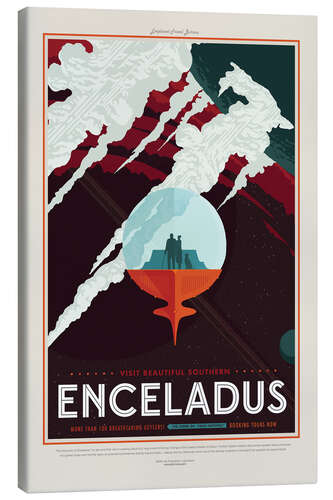 Leinwandbild Retro Space Travel - Enceladus