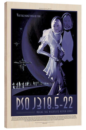 Obraz na drewnie Retro Space Travel - PSOJ318 Endless Night