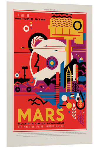 Quadro em PVC Retro Space Travel - Mars