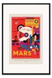 Gerahmter Kunstdruck Retro Space Travel - Mars