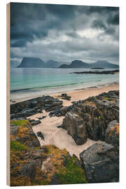 Hout print Myrland, Lofoten, Norway