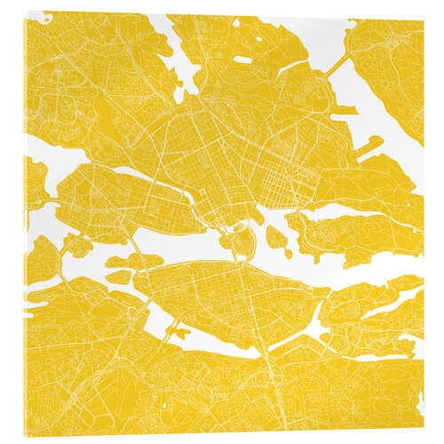 Akryylilasitaulu City map of Stockholm III