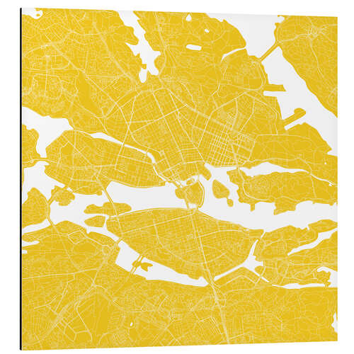 Aluminium print City map of Stockholm III