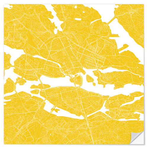 Wall sticker City map of Stockholm III