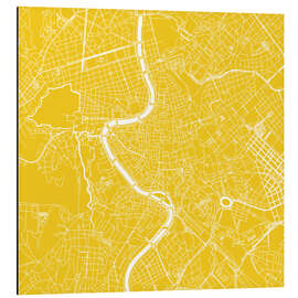 Aluminium print City map of Rome, yellow