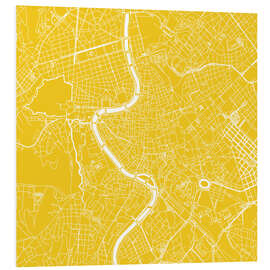 Foam board print City map of Rome, yellow